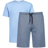 Mey Schlafanzug Herren Baumwolle blau gemustert, XL 810657-0002-09970