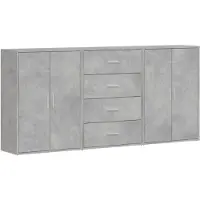 vidaXL Sideboards 3 Stk. Betongrau 60x31x84 cm Holzwerkstoff