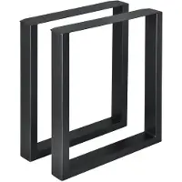 Helloshop26 Tischbeine - - Rechteckig - Metall - Schwarz - Set aus 2 Stück