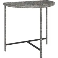 vidaXL Gartentisch Grau 80x50x75 cm Poly Rattan