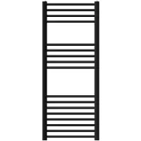 LuxeBath Badheizkörper 500x1200mm Schwarz Gebogen mit Heizstab 1200W