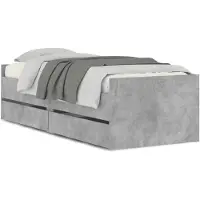 vidaXL Bett mit Schubladen Betongrau 75x190 cm