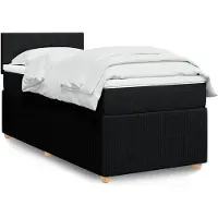 vidaXL Boxspringbett mit Matratze Schwarz 90x190 cm Stoff