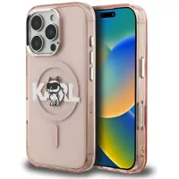 Karl Lagerfeld Case IML Choupette Sketch Logo MagSafe for iPhone 16 Pro Max pink