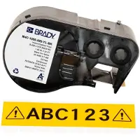 Brady M4C-1000-595-YL-BK, Vinyl, Schwarz auf Gelb, 25.40 mm x 7.62 m, permanent, Endlos