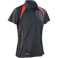 Result SPIRO S177M | Herren Team Spirit Polo / Atmungsaktiv - Farbe: Black/Red - Größe: XL