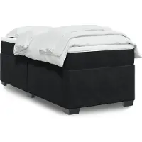 vidaXL Boxspringbett mit Matratze Schwarz 90x200 cm Samt