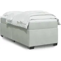 vidaXL Boxspringbett mit Matratze Hellgrau 90x190 cm Samt