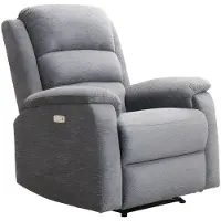 Vente-unique NEVERS 3-Sitzer Sofa und Stoffsessel mit elektrischer Relaxfunktion - Grau