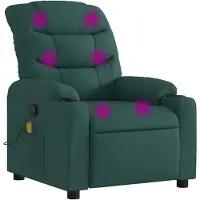 vidaXL Massage-Relaxsessel, dunkelgrüner Stoff