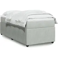 vidaXL Boxspringbett mit Matratze Hellgrau 80x200 cm Samt