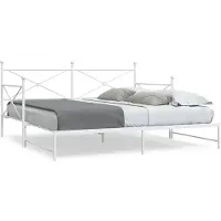 vidaXL Tagesbett Ausziehbar ohne Matratze Weiß 107x203 cm Stahl