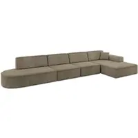 ALTDECOR Ecksofa in L-Form IREA-L3-v3 412x165x77 cm Braun Corner Sofa Eckcouch Couch Wohnlandschaft Cauchsofa