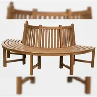 CLP Baumbank Male 206cm halbrund mit Rückenlehne | Farbe braun