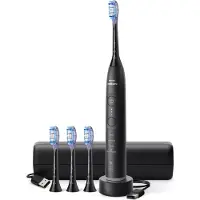 Philips 7100 HX7421/08 Wiederaufladbare Schallzahnbürste, Erwachsener, Schallzahnbürste, Tägliche Pflege, Sensibel, Whitening, 62000 Bewegungen pro Minute, Schwarz, 2 min, 4 x 30 sec