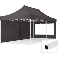 TOOLPORT 3x6m Stahl Faltpavillon, inkl. 2 Seitenteile, dunkelgrau