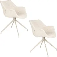 Zuiver Doulton Esszimmerstuhl mit Armlehnen Beige - 2 er Set