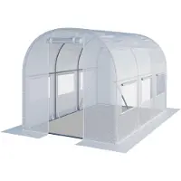 TOOLPORT Foliengewächshaus Gewächshaus 2x3m stabil & langlebig mit Fenster - reißfeste PE Plane 180g/m² weiß transparent