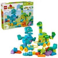 LEGO DUPLO Dinos auf Rädern 3-in-1-Set - Lernspielzeug für Jungen & Mädchen ab 3 Jahren - Diplodocus und T. Rex, Triceratops & Stegosaurus oder Pteranodon & Parasaurolophus Dinosaurier Figuren - 10451