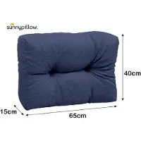 Sunnypillow Palettenkissen für Gartenmöbel - Rückenkissen 65 x 40 cm - Rückenpolster für Bett und Sofa - Palettenpolster für Palettenmöbel - Gesteppte Gartenkissen - Rückenlehne, Seitenkissen Blau