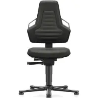 BIMOS Arbeitsdrehstuhl Nexxit Bodengleiter Supertec-Gewebe schwarz Grifffarbe grau 450-600 mm