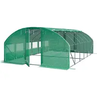 TOOLPORT Premium Foliengewächshaus 4x6m PE Plane 180g/m² grün transparent