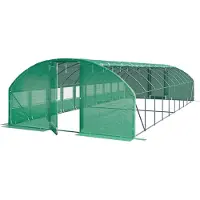 TOOLPORT Premium Foliengewächshaus 4x10m PE Plane 180g/m² grün transparent