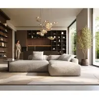 DELIFE Ecksofa Freestyle Pure 310x200 cm Webstoff Soft Beige