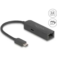 DeLOCK USB Type-C Adapter zu 2,5 Gigabit LAN mit Power Delivery 100 Watt