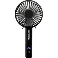 Orbegozo Handventilator de HF 1800, 4 Geschwindigkeiten, 2000 mAh Akku. USB-C-Anschluss, schwarz