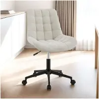 Idimex Drehstuhl VASILO mit Cordstoff, Beige - Schreibtischstuhl höhenverstellbar mit Stoffbezug, bequem gepolstert, Metallgestell mit 5 Doppelrollen für Schlafzimmer, Büro oder Homeoffice