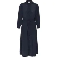 Kaffe Midikleid "Damen Kleid KAemine", Damen, Gr. 42, N-Gr, blau (midnight marine), Obermaterial: 50% Viskose CV. 50% Viskose LENZING ECOVERO CV LenzEcov., Kleider Midikleid