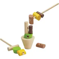 Plantoys Stapelspiel Geschicklichkeitsspiel mit 10 Spielsteinen, 2 Stöcken und Basis