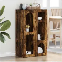 vidaXL Sideboard ELST Geräucherte Eiche 59 x 35 x 100,5 cm