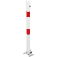 Alberts Absperrpfosten Klappy | zum Aufschrauben, umlegbar | weiß | Pfosten-Ø 60 mm | Höhe über Boden 100 cm
