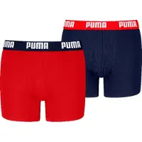 Puma Boxershorts "BOYS EVERYDAY BASIC BOXERS", Jungen, Gr. 146/152, rot (rot, navy), Obermaterial: 95% Baumwolle, 5% Elasthan, Unterhosen Boxershorts, Komfortabler Logobund, ohne Eingriff