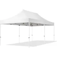 TOOLPORT 3x6m Stahl Faltpavillon, ohne Seitenteile, weiß