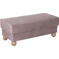 Max Winzer Hocker Harvard - Samtvelours rosé - Maße: 110 x 51 x 49 cm
