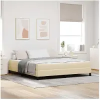 vidaXL Boxspringbett Creme 180 x 200 cm Stoff
