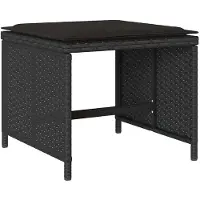 vidaXL 17-tlg. Garten-Essgruppe mit Kissen Schwarz Poly Rattan