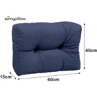 Sunnypillow Palettenkissen für Gartenmöbel - Rückenkissen 60 x 40 cm - Rückenpolster für Bett und Sofa - Palettenpolster für Palettenmöbel - Gesteppte Gartenkissen - Rückenlehne, Seitenkissen Blau