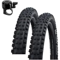 Schwalbe 2 x Magic Mary Performance Addix Fahrradreifen 29 x 2,40 (62-622) Schwarz inkl. Fahrradklingel