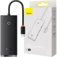 Baseus Adapter Multifunktionshub Usb C - 4X Usb 3.0 25Cm Schwarz