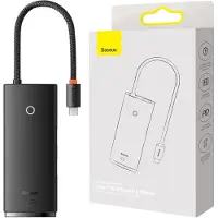 Baseus Lite Series Multifunktionaler Usb Typ C Hub - 2 X Usb 3.0 / Usb Typ C Pd / Hdmi 1.4 / Sd/Tf Schwarz (Wkqx050101)