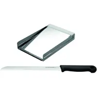 Schneider Schneide-Set für Brezel mit Wellenschliff, Edelstahl, Messer 200 mm, Vorrichtung 195x130 mm