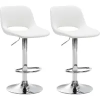 CLP 2er Set Barhocker Camden Kunstleder drehbar und höhenverstellbar weiß Material Gestell Metall in Chromoptik