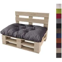 Sunnypillow Palettenkissen für Gartenmöbel - Sitzkissen 120 x 80 cm - Palettenauflage für Palettensofa - Palettenpolster, Sitzpolster für Palettenmöbel - Gesteppte Gartenkissen - Kissen Anthrazit