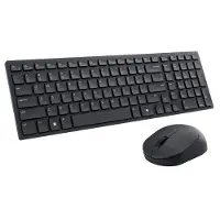 Dell Pro kompakte und leise Tastatur und Maus – KM555 - deutsch (QWERTZ), Kabellos, RF Wireless + Bluetooth, Plunger key switch, QWERTZ, Schwarz, Maus enthalten