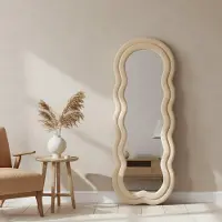 Dmora Spiegel Blevio 60x160 cm Weiß Strukturstoff