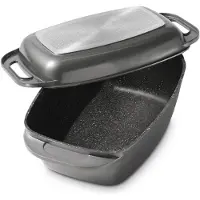 Stoneline Bräter Schmortopf Grau 43x26 cm | mit Deckel